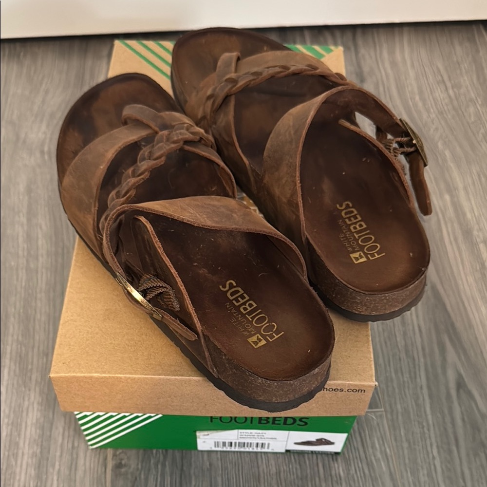 White Mountain Brown Leather Footbeds